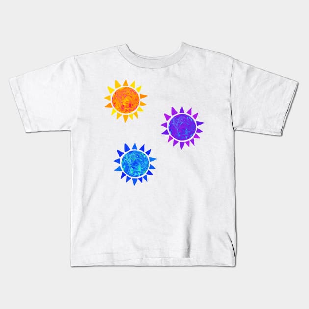 SUN SUN SUN Kids T-Shirt by Rosemogo